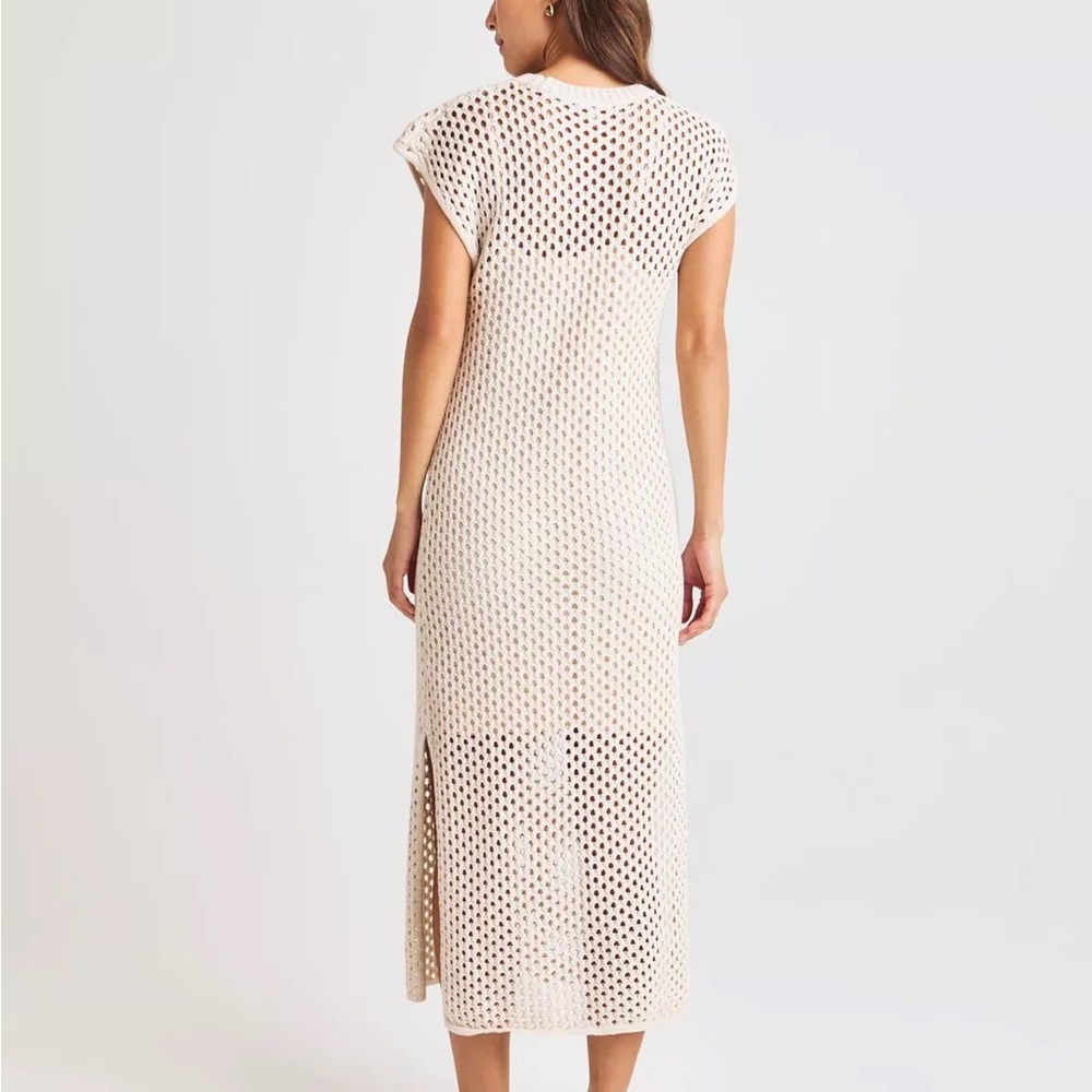 Splendid Cream Crochet Mesh Midi Dress NWT | Size M - Picture 2 of 6